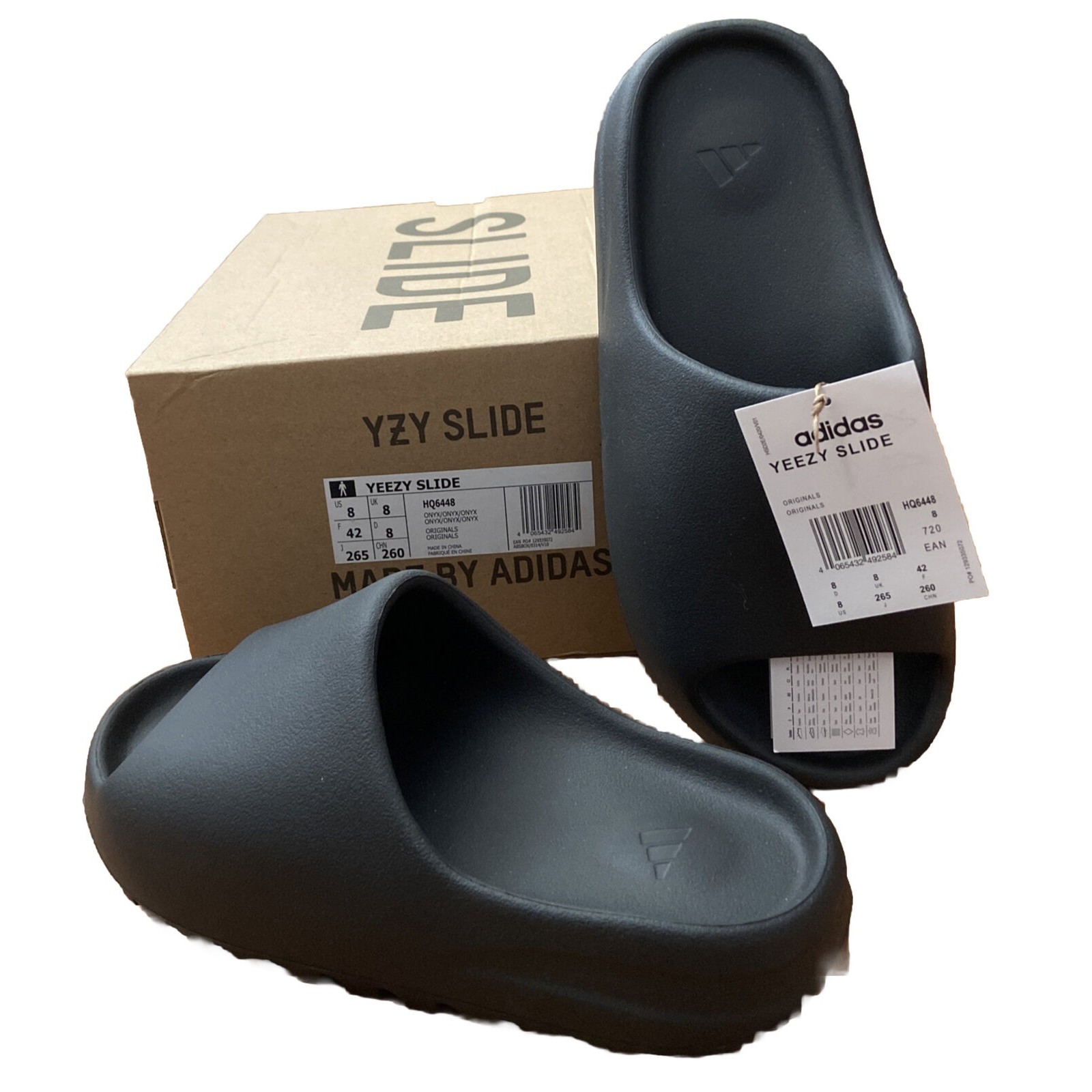 Yeezy Slide Onyx Size 8 Men’s Black Slides Sandals New In Box